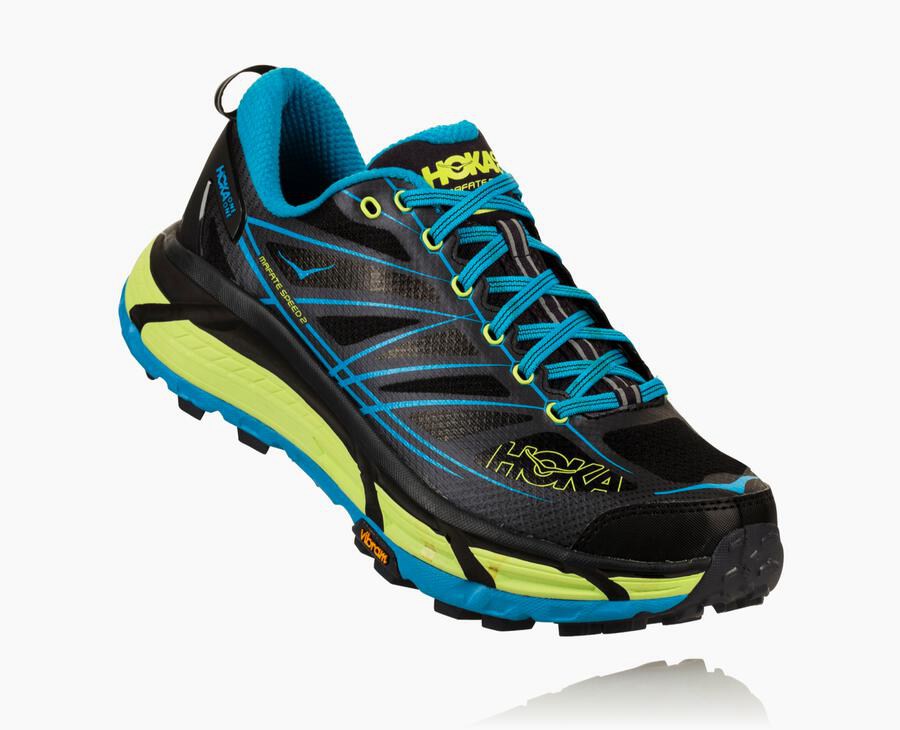 Hoka One One Mafate Speed 2 - Men's Trail Shoes - Black/Blue - UK 705NHWQUG